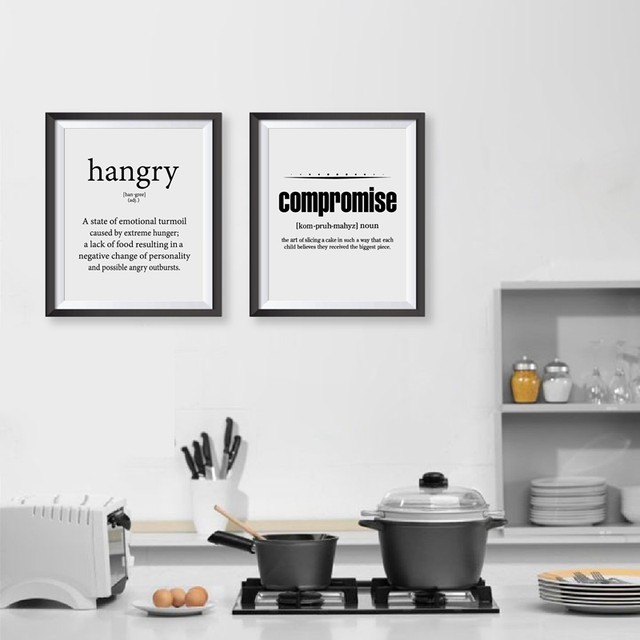 Definition Of Hungry Funny Kitchen Decor Wall Art Canvas Prints